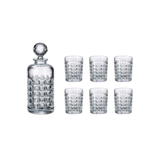 Bộ bình rượu pha lê Bohemia Diamond Cut (1 bình và 6 cốc)