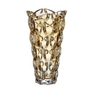 Lọ hoa pha lê Bohemia Samba màu vàng 30.5cm