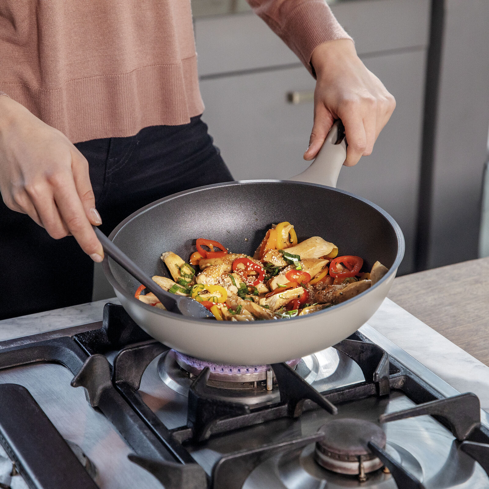 BỘ SƯU TẬP NỒI CHẢO SAMBONET SILVER FORCE MÀU KEM - MADE IN ITALY 2