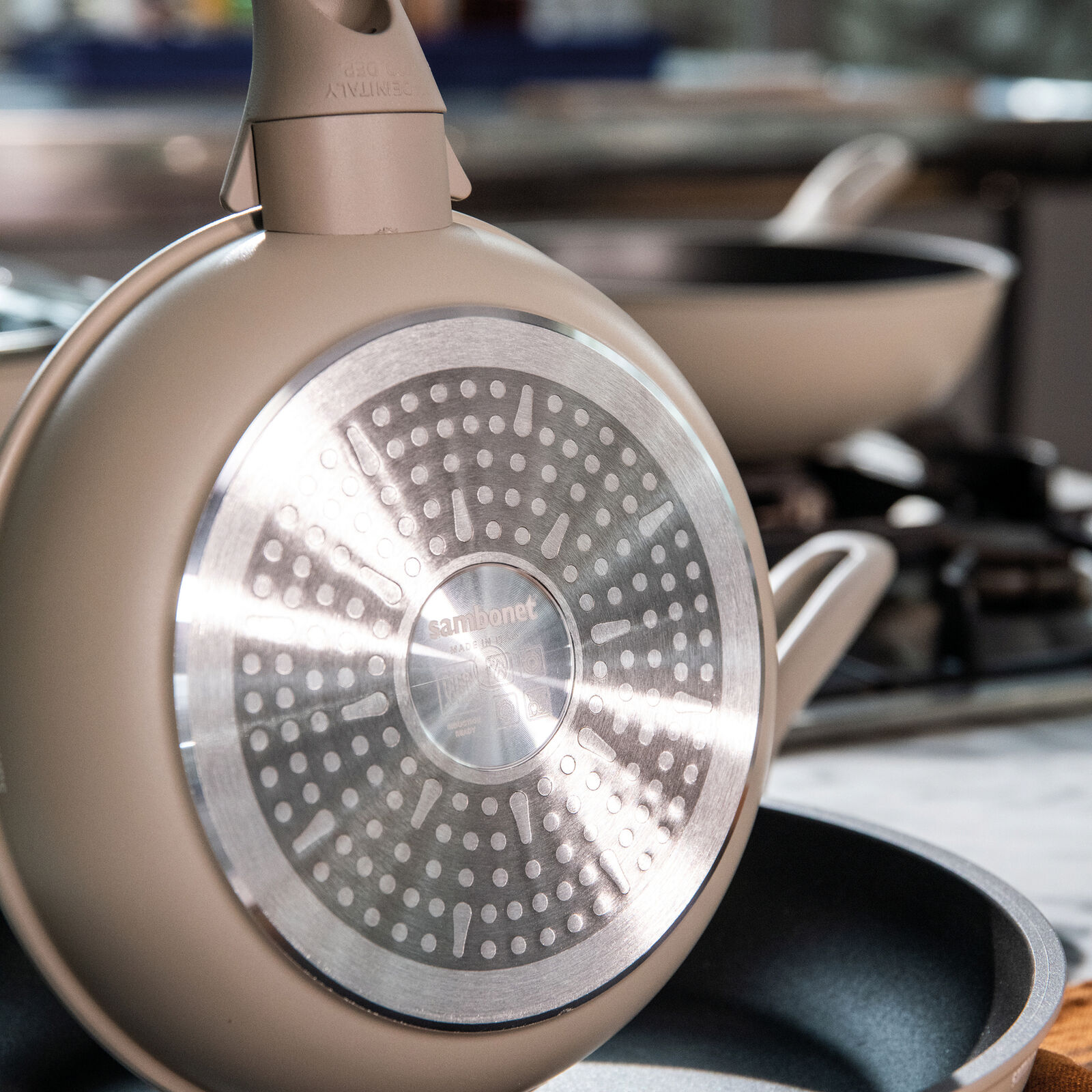 BỘ SƯU TẬP NỒI CHẢO SAMBONET SILVER FORCE MÀU KEM - MADE IN ITALY 3